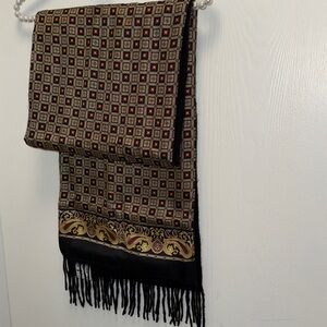 Jos. A. Bank Black Silk & Wool Scarf